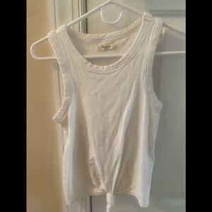 Madewell tank top (knotted). White. Size XS.